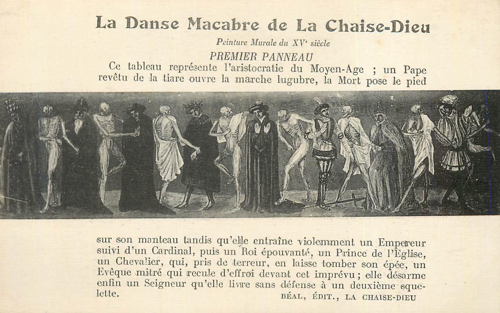 CPA la Danse Macabre e la Chaise Dieu Peinture Murale du XVe siecle