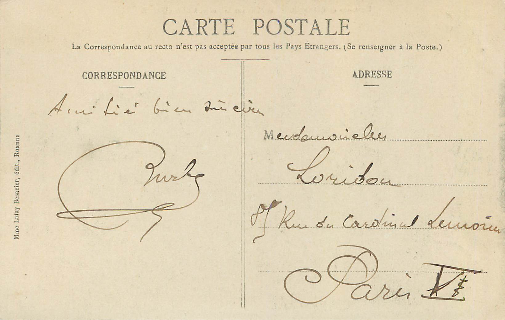 CPA Environs de Roanne les Piles sur la Loire a St Maurice — Back
