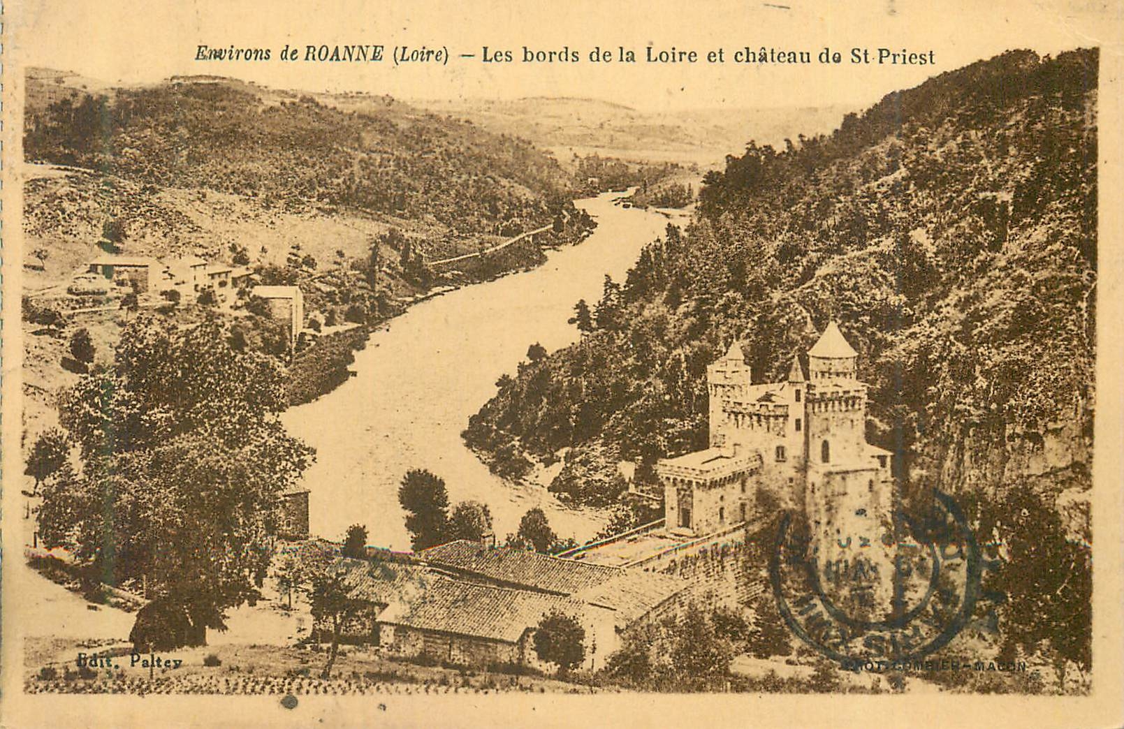 CPA Environs de Roanne (Loire) les Bords de la Loire et Chateau de St Priest