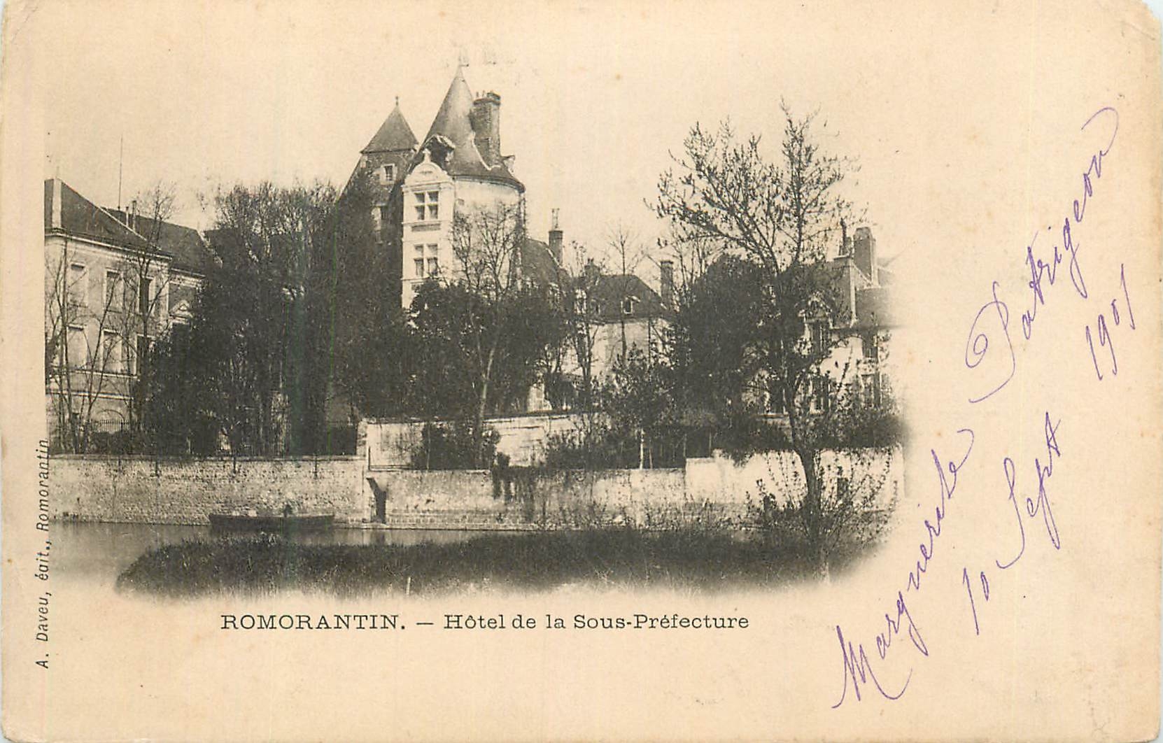 CPA Romorantin Hotel de la Sous Prefecture (carte 1900)