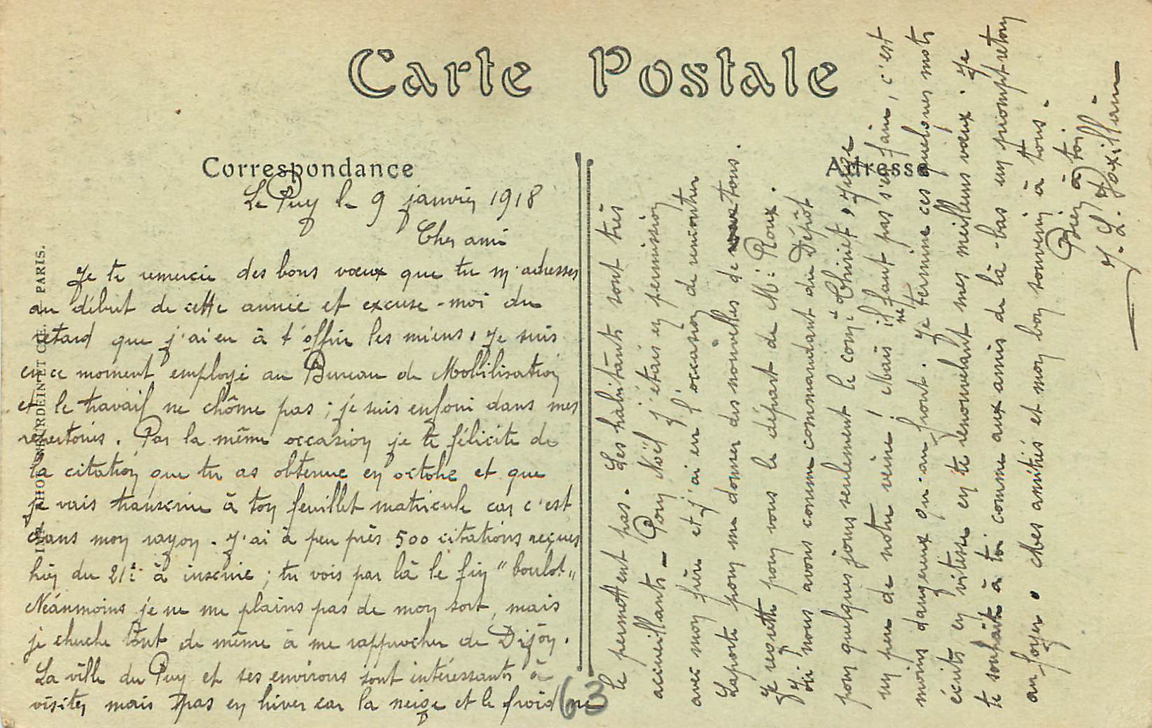CPA le Puy Statue de Notre Dame de France Statue erigee sur le Mont Corneille le 12 Septembre 1860 — Rückseite