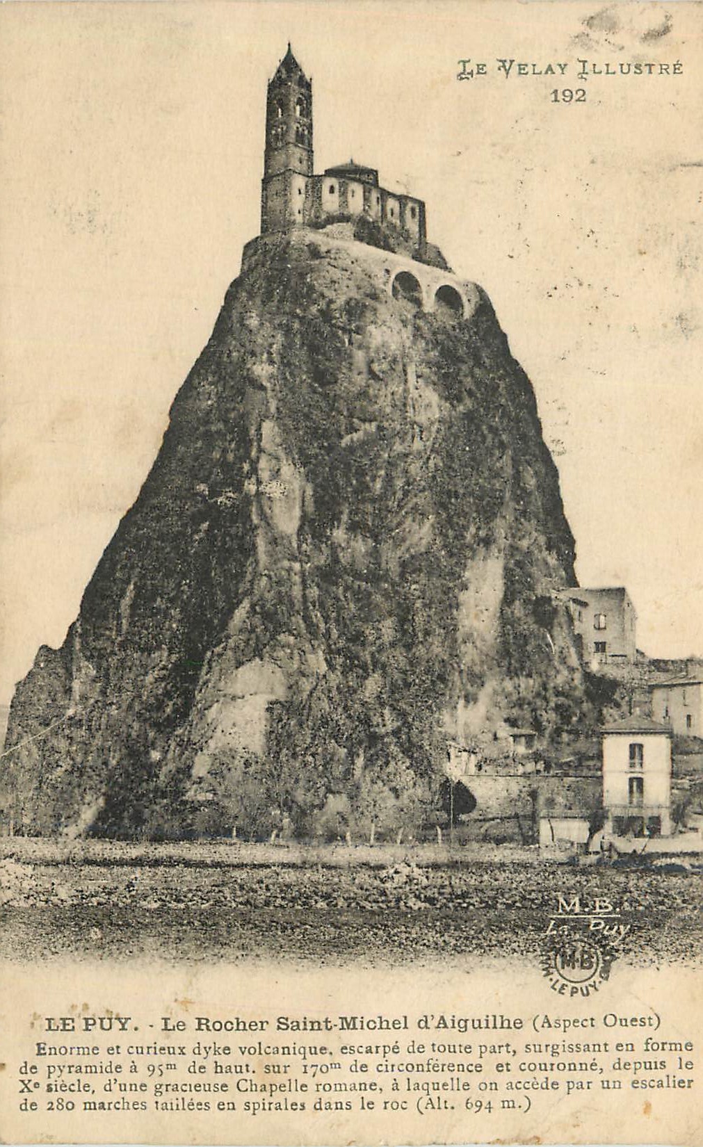 Le Puy - Le Rocher Saint-Michel d'Aiguilhe (Aspect Ouest) — Le Velay Illustré, 192