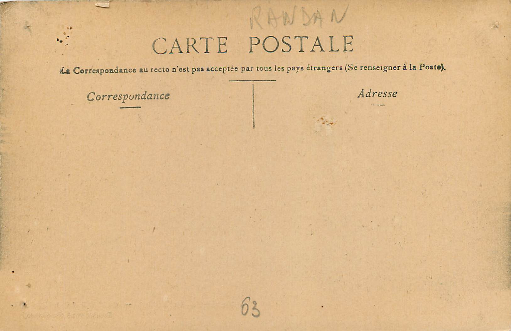 CPA Environs de Vichy Chateau de Maulmont — Verso
