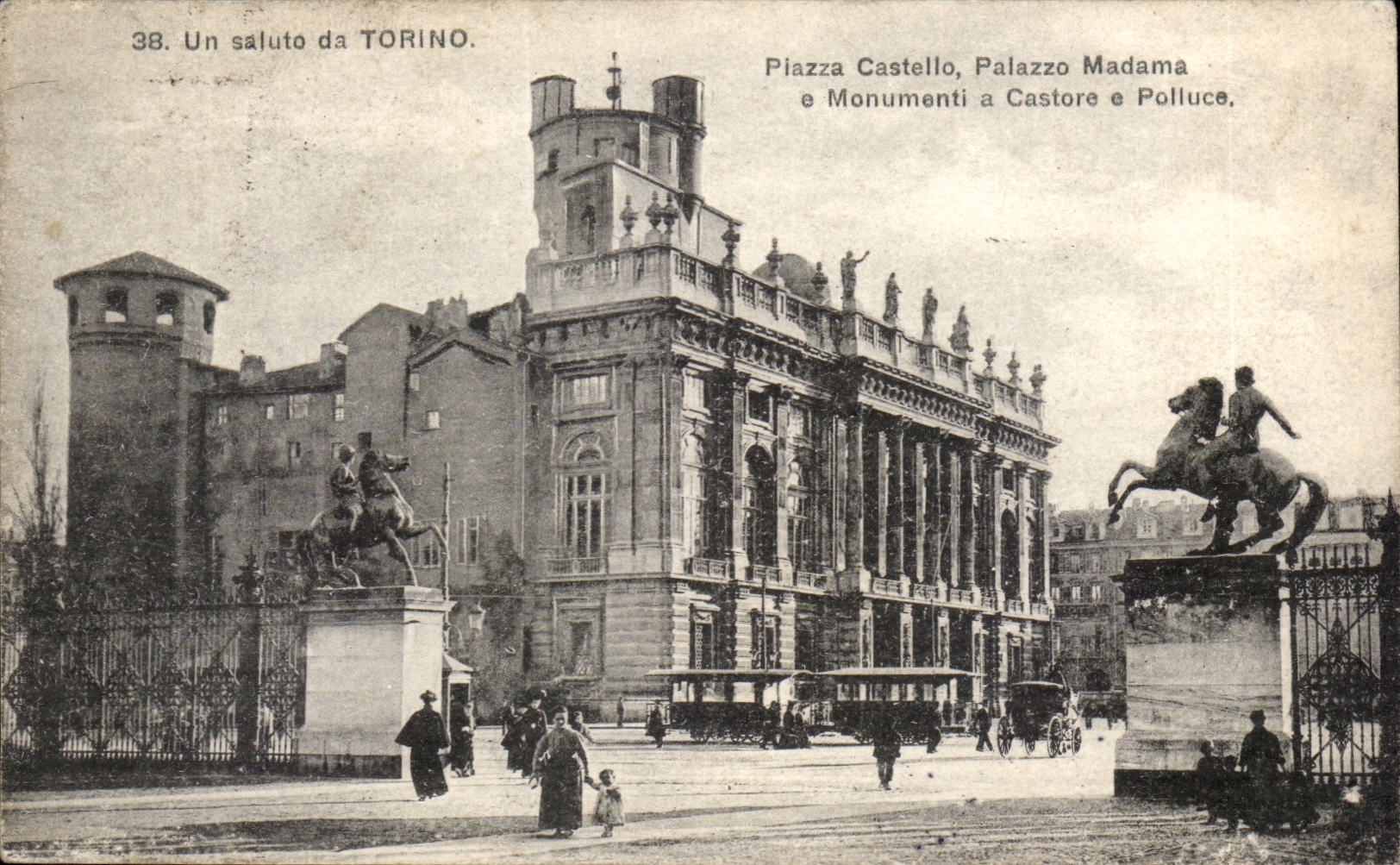CPA Italie Italia Torino Piazza CAstello Palazzo Madama