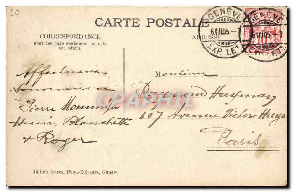 CPA Suisse Geneve Un depart de bateau Boat — Rückseite