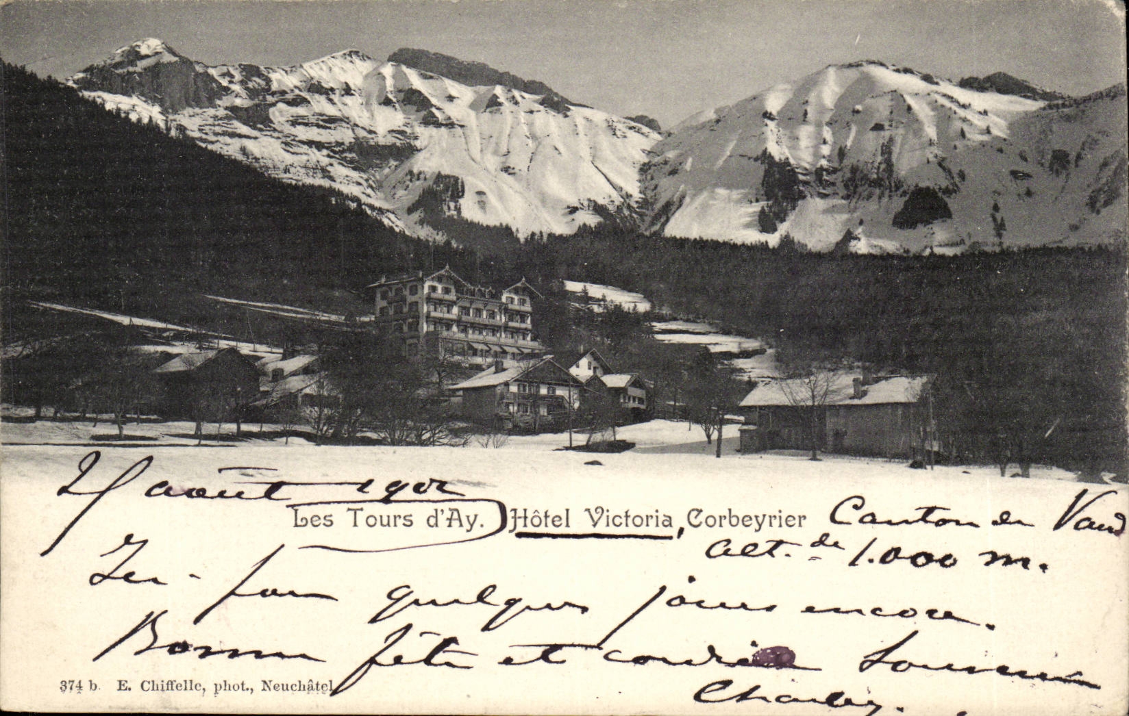 CPA Suisse Les tours d'Ay Hotel Victoria Corbeyrier