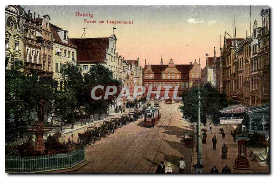 CPA Pologne poland Danzig Partie am Langenmarkt (cachet Mission militaire Francaise)
