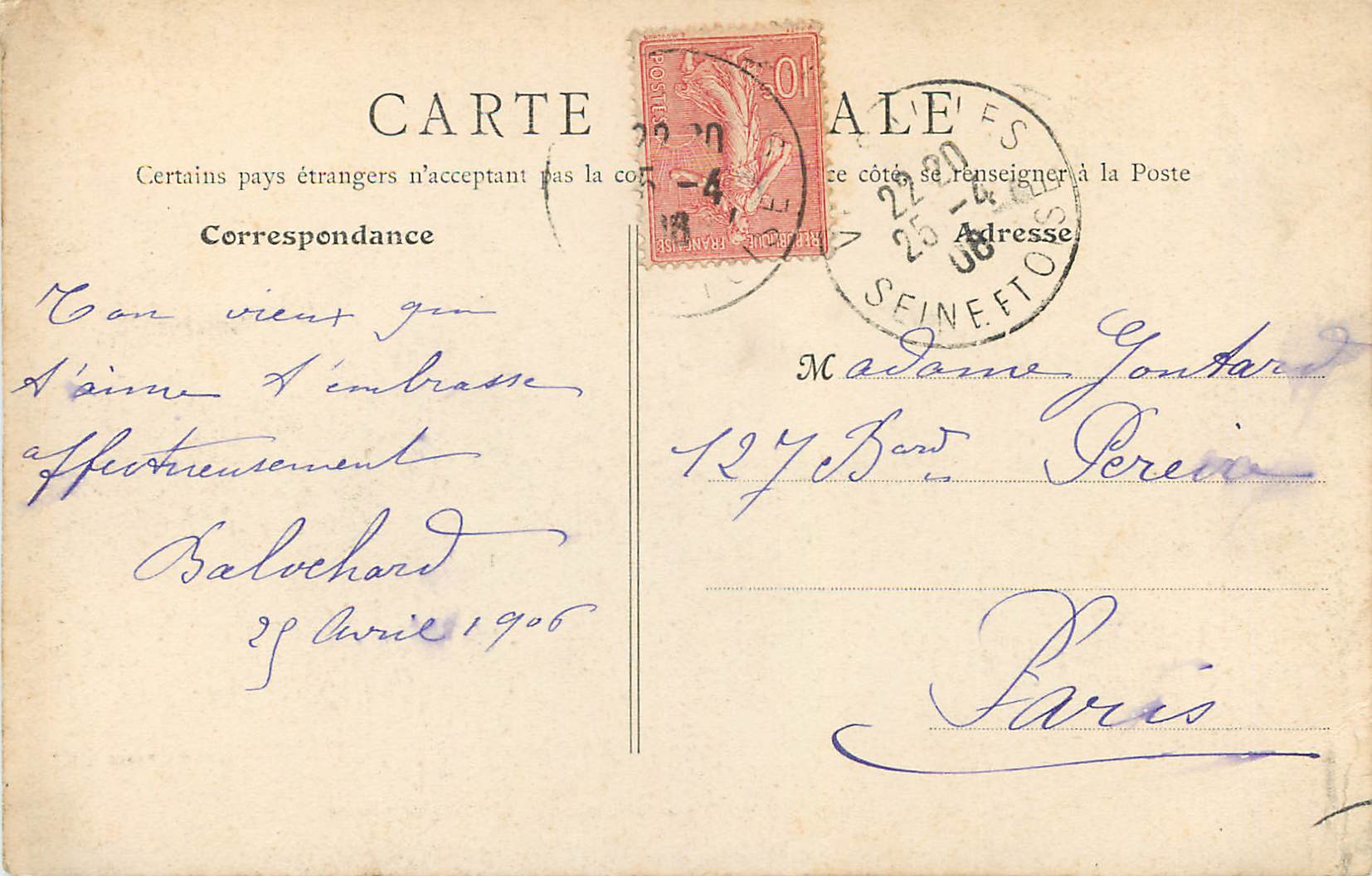 CPA Versailles (S et O) le Palais Grille d'Honneur — Back