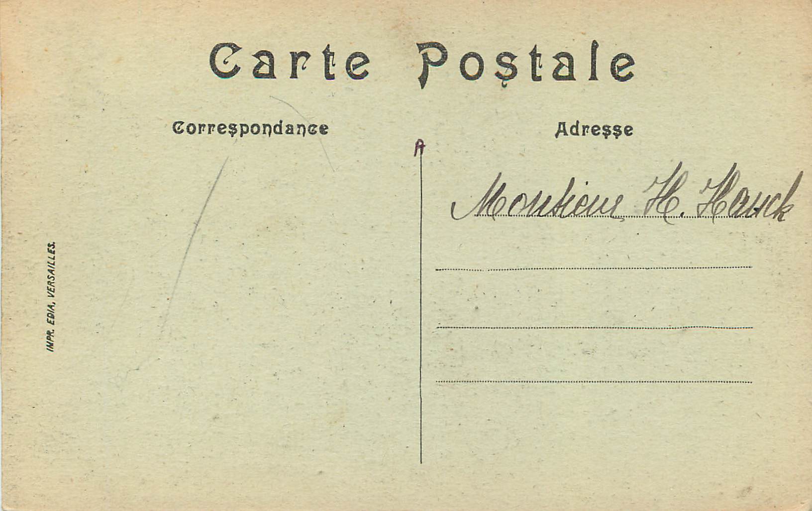 CPA Facade du Palais de Versailles — Verso