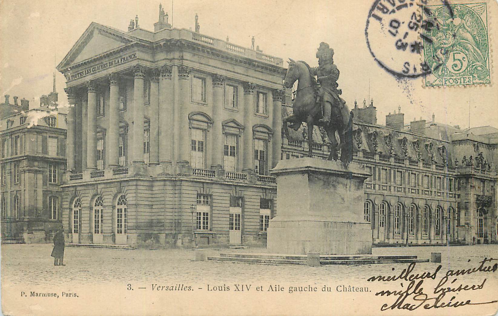 CPA Versailles Louis XIV et Aile Gauche du Chateau
