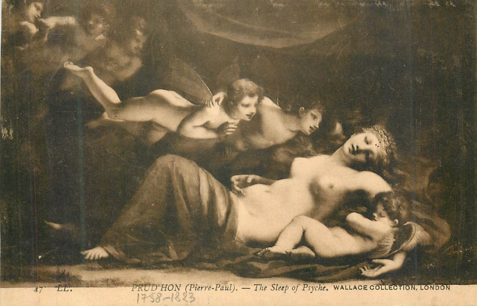 CPA Wallace Collection London Prud'Hon (Pierre Paul) the Sleep of Psyche