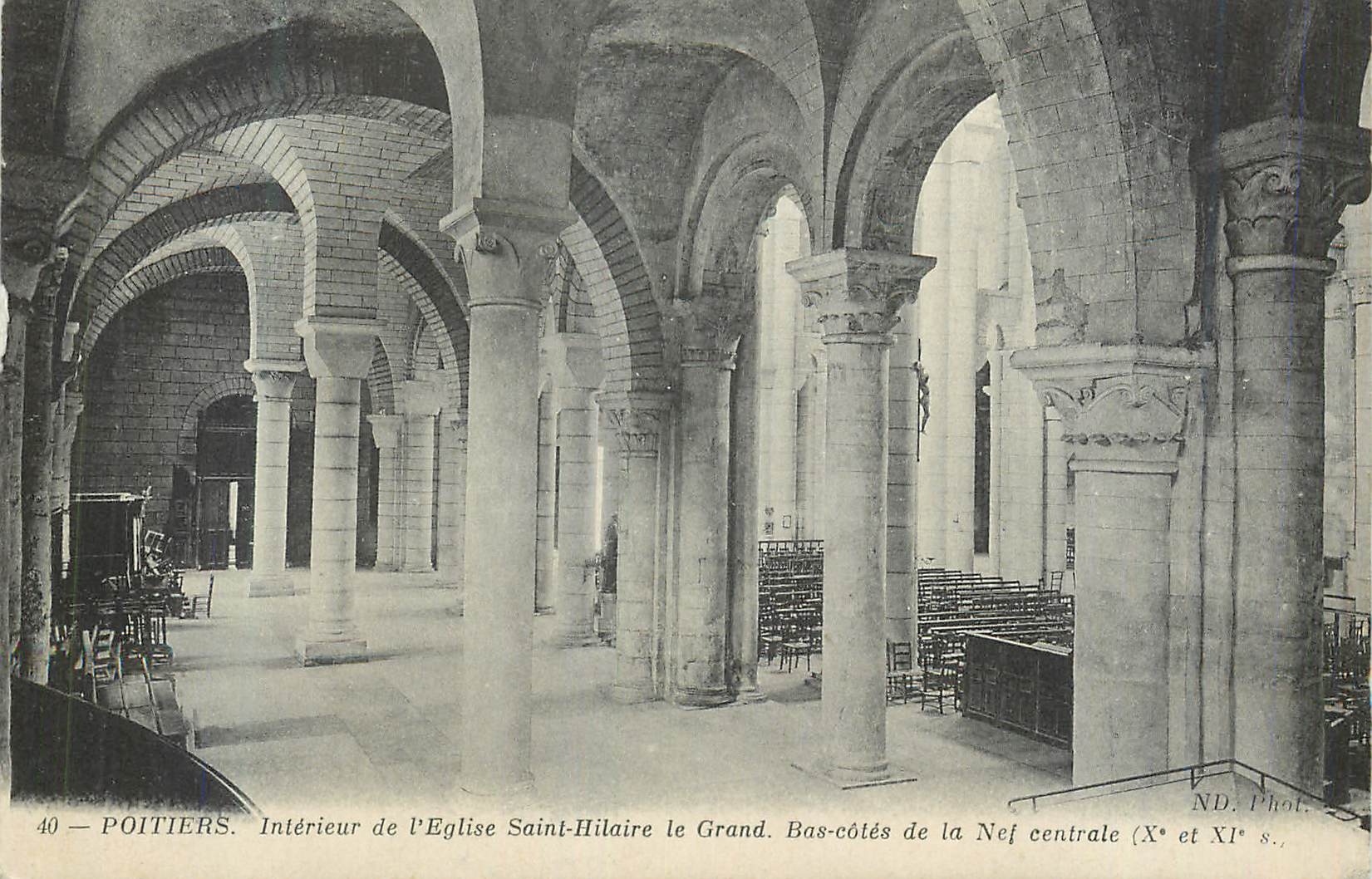 CPA Poitiers Interieur de l'Eglise Saint Hilaire le Grand Bas Cotes de la Nef Centrale (Xe et XIe s)