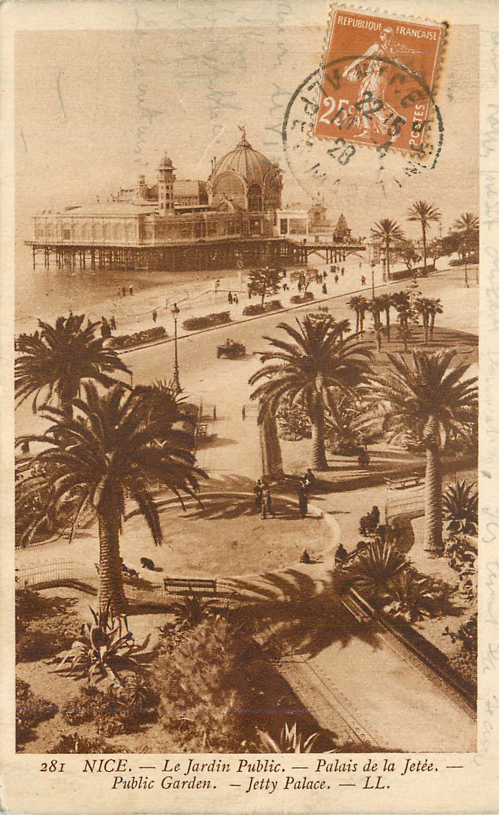 CPA Nice le Jardin Public Palais de la Jetee