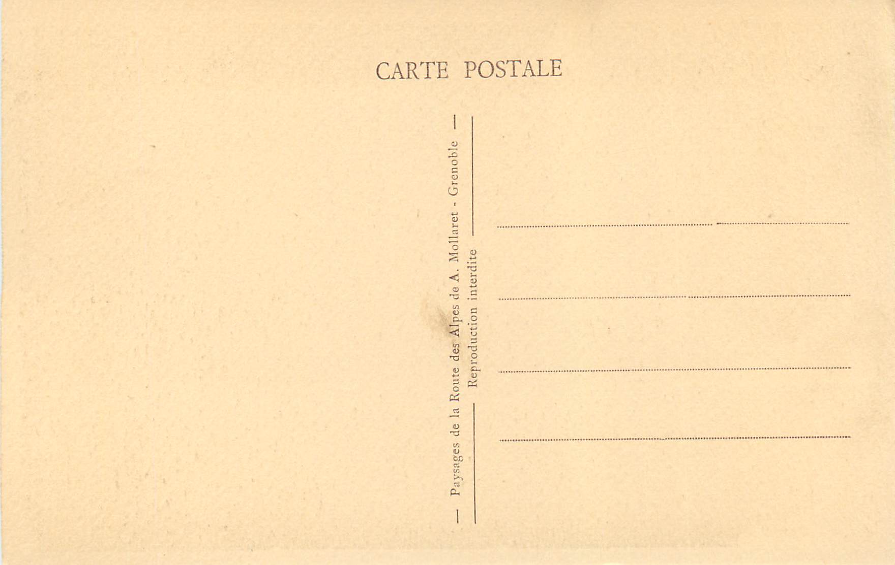CPA Vallee de l'Asse la Clue de Chabrieres — Rückseite