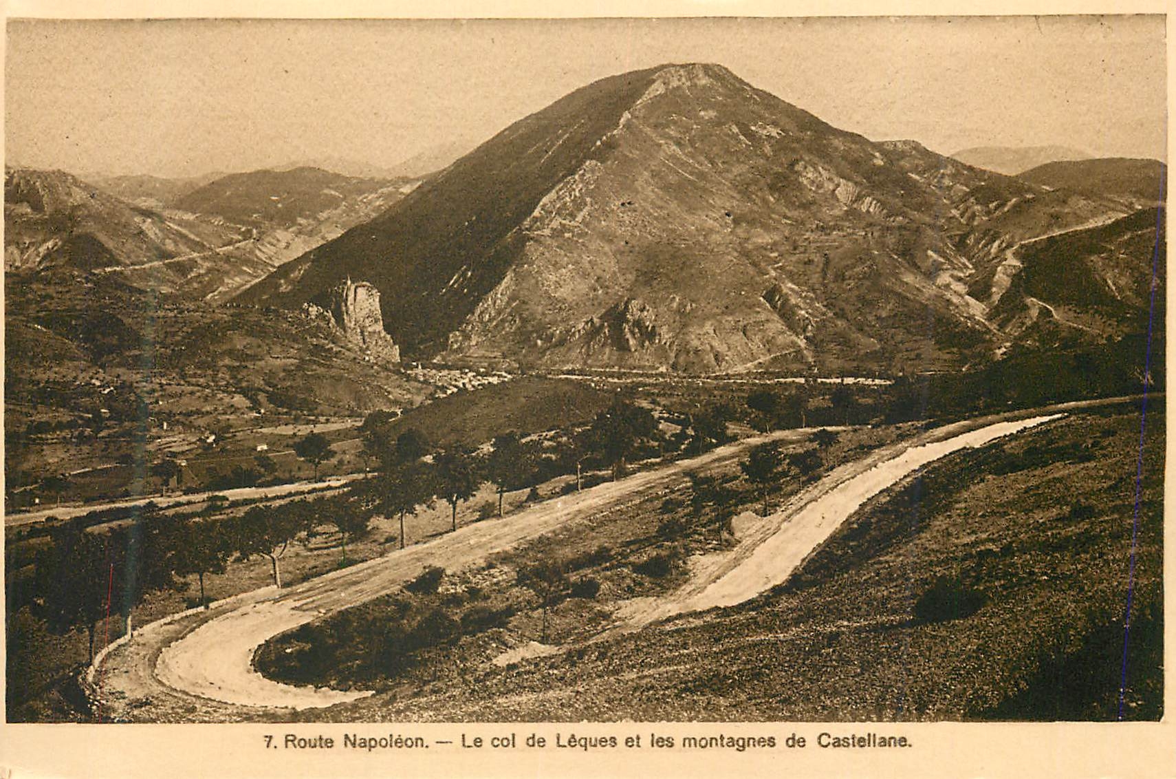 Col de Léques et montagnes de Castellane — Route Napoléon — éditeur A. Mollaret, Grenoble, n°7