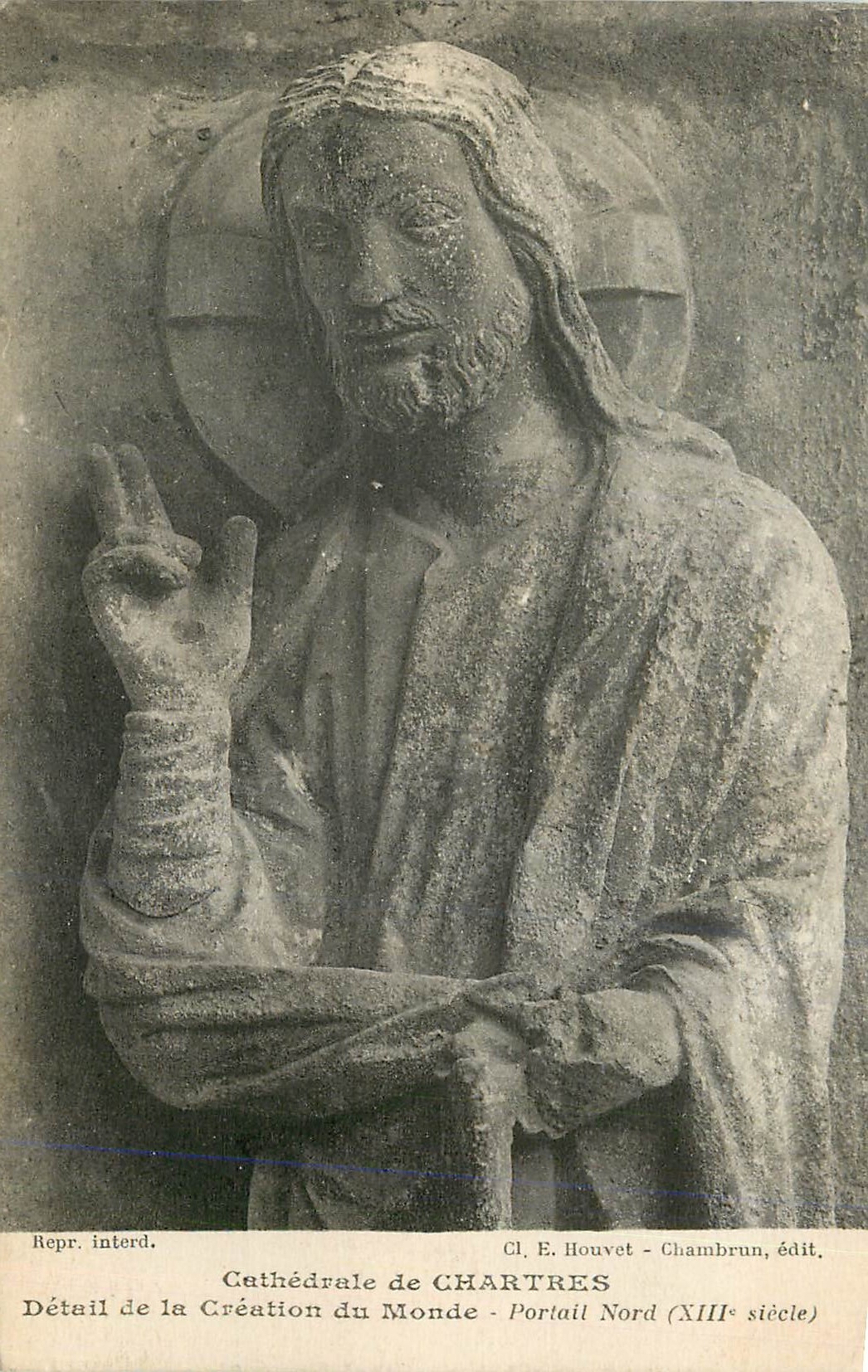 CPA Cathedrale de Chartres Detail de la Creation du Monde Portail Nord (XIIIe Siecle)