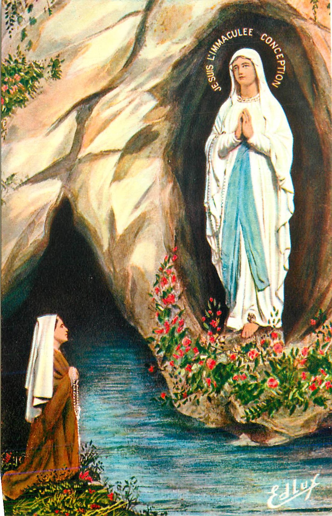 CPA Lourdes L'Apparition