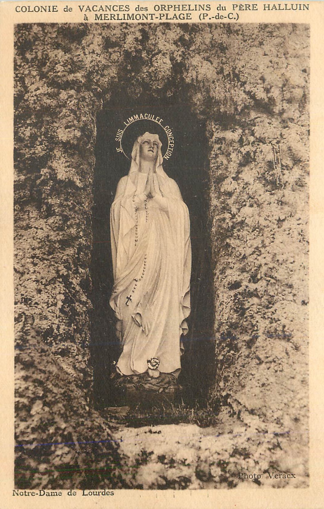 CPA Colonie de Vacences des Orphelins du Pere Halluin a Merlimont Plage (P de C) Notre Dame de Lourdes