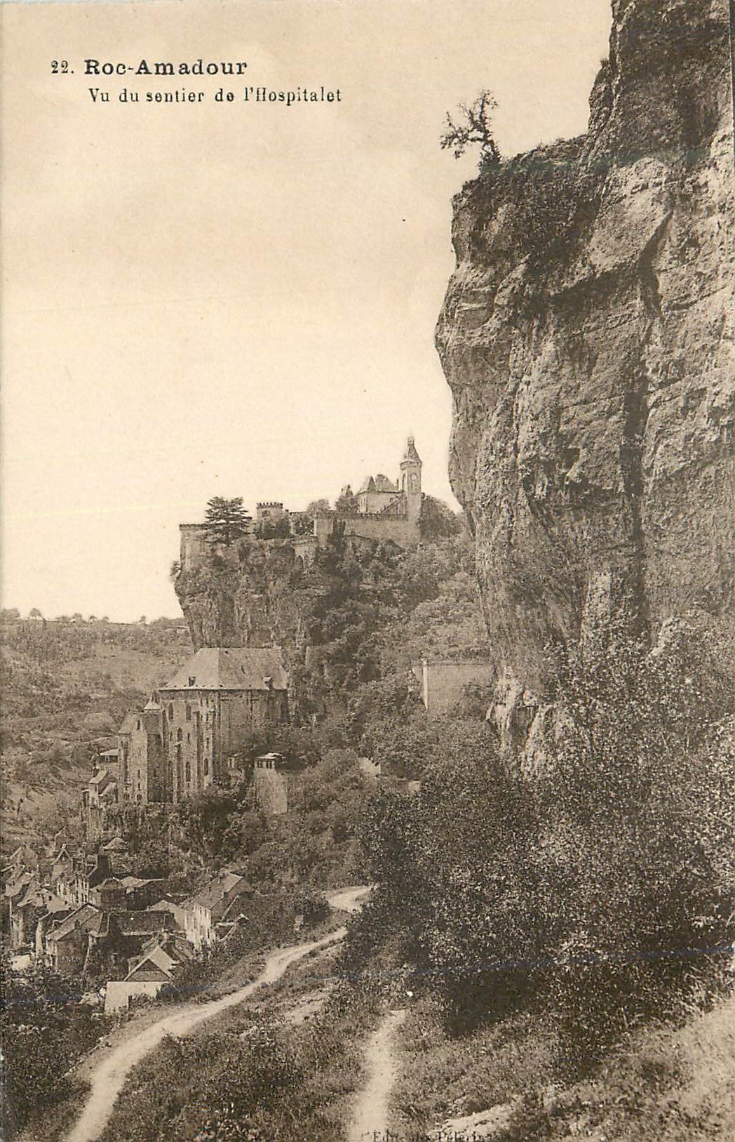 CPA Roc Amadour vu du Sentier de l'Hospitalet