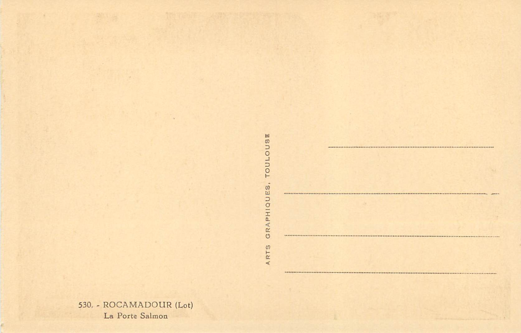 CPA Rocamadour (Lot) La Porte Salmon — Back