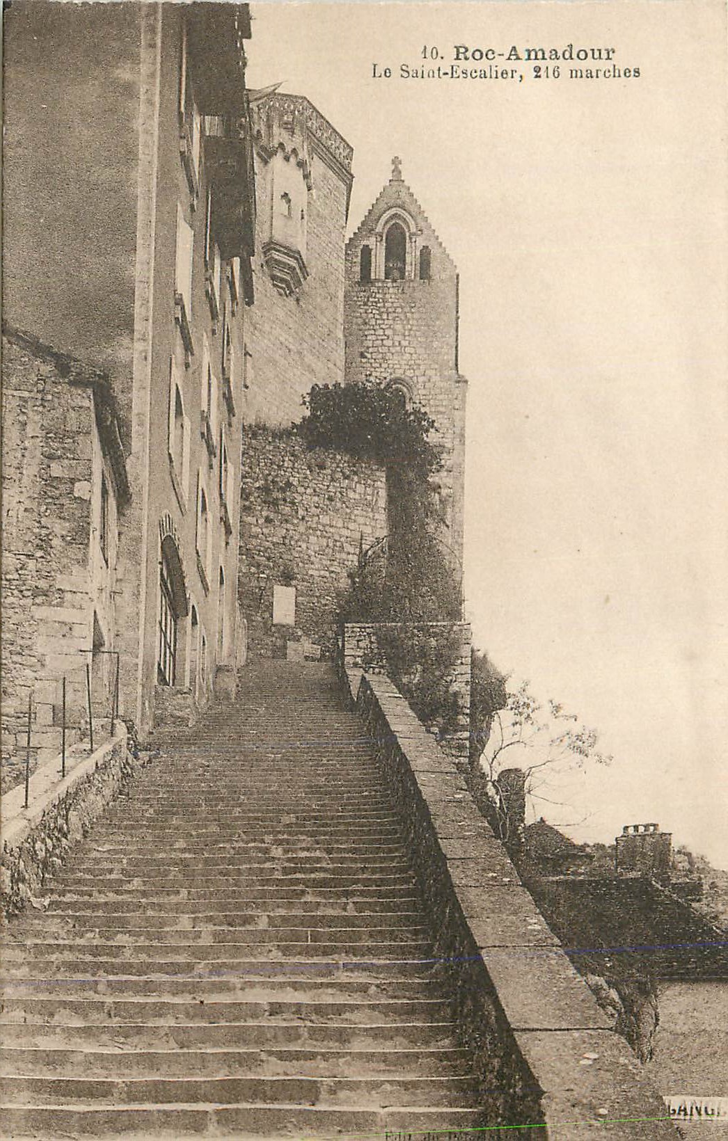 CPA Roc Amadour Le Saint Escalier 216 Marches