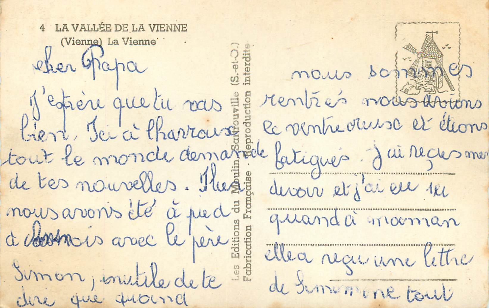 CPM La Vallee de la Vienne (Vienne) La Vienne — Rückseite