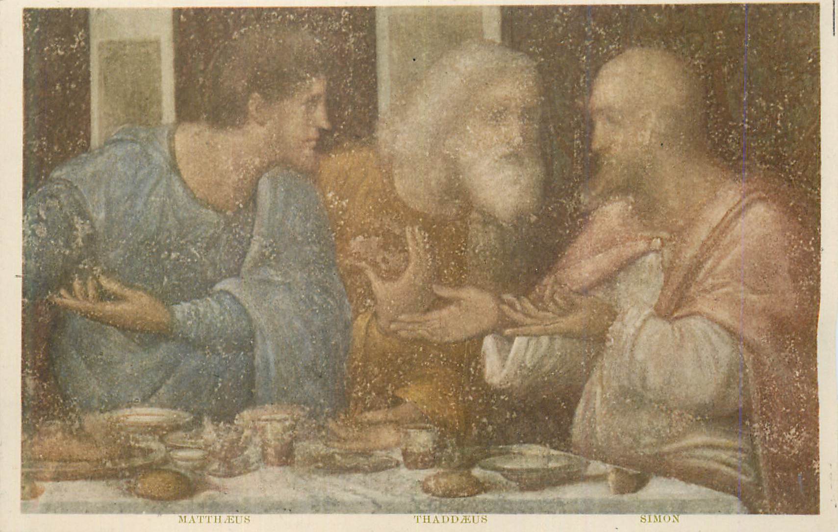 CPA L'Ultima Cena (Dellaglio) Leonardo da Vinci Milano Refettorio di S Maria Delle Grale