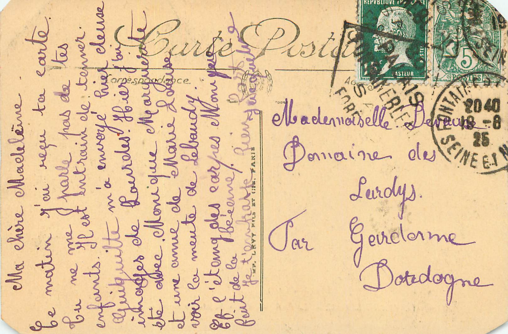 Fontainebleau — La Forêt — Rocher Saint-Germain — LL — n°316 — Verso