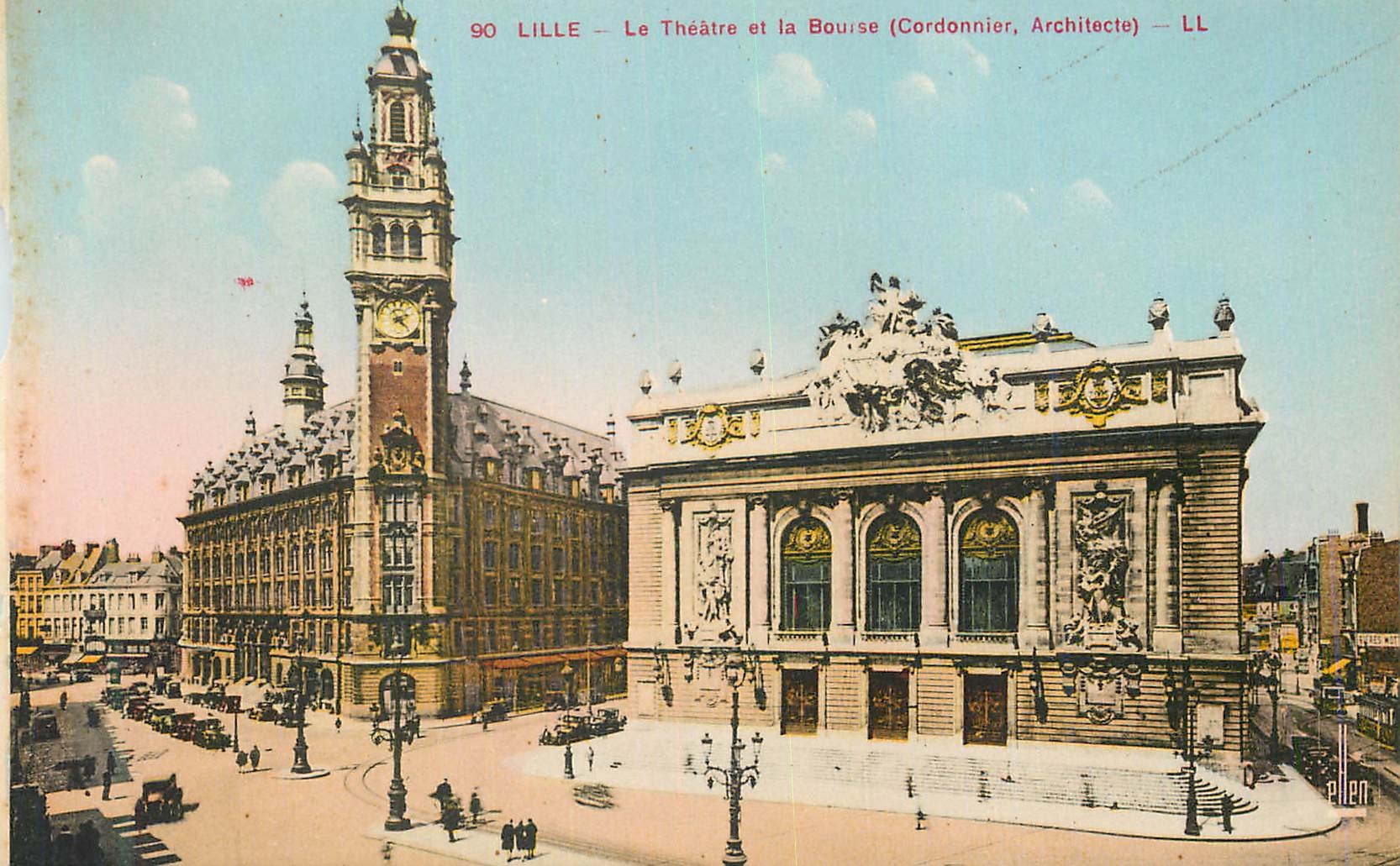 CPA Lille Le Theatre et la Bourse (Cordonnier Architecte)