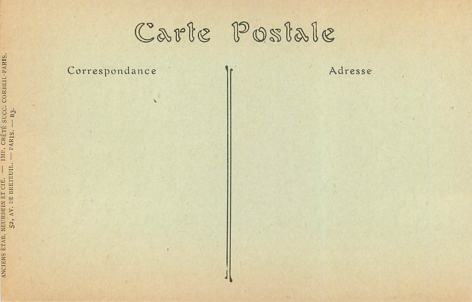 Pierrefonds — Rue Notre-Dame et le Château — Imprimerie Crété et Cie — Verso