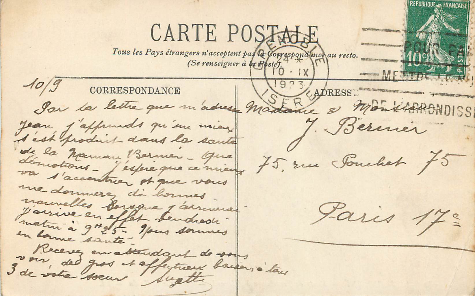 Pont sur le Breda — Route de Pontcharra à Allevard — LL — Verso