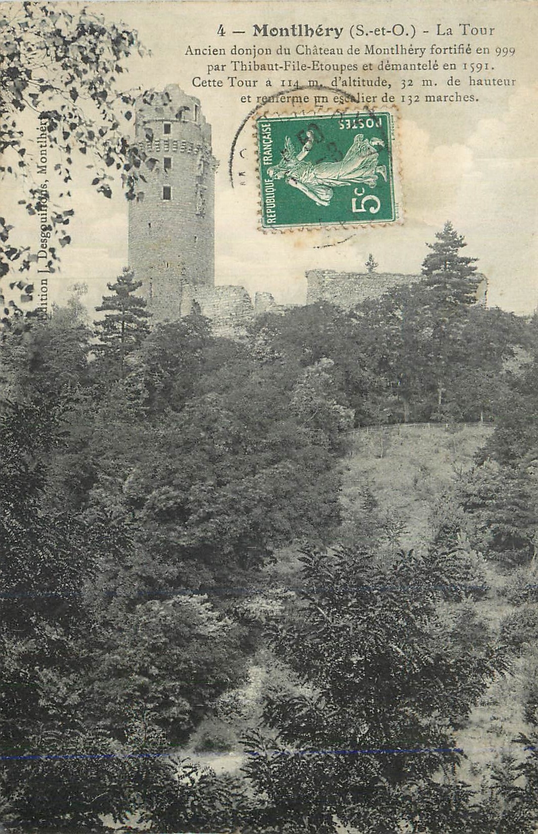 CPA Montlhery (S et O) La Tour Ancien Donjon du Chateau de Montlhery Fortifie en 999 par Thibaut File Etoupes