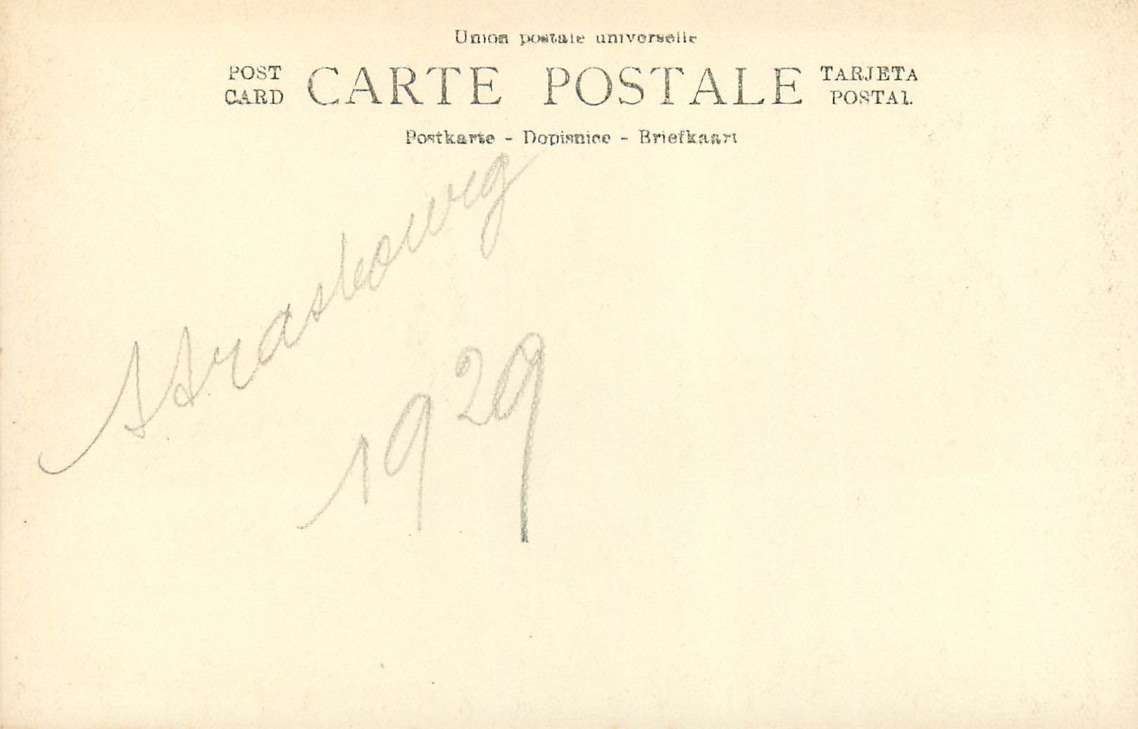 CPA Strasbourg — Verso