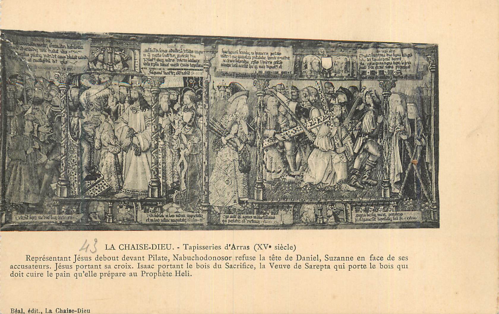 CPA Chaise Dieu Tapisseries d'Arras (XVe Siecle) Representant Jesus Debout Devant Pilate