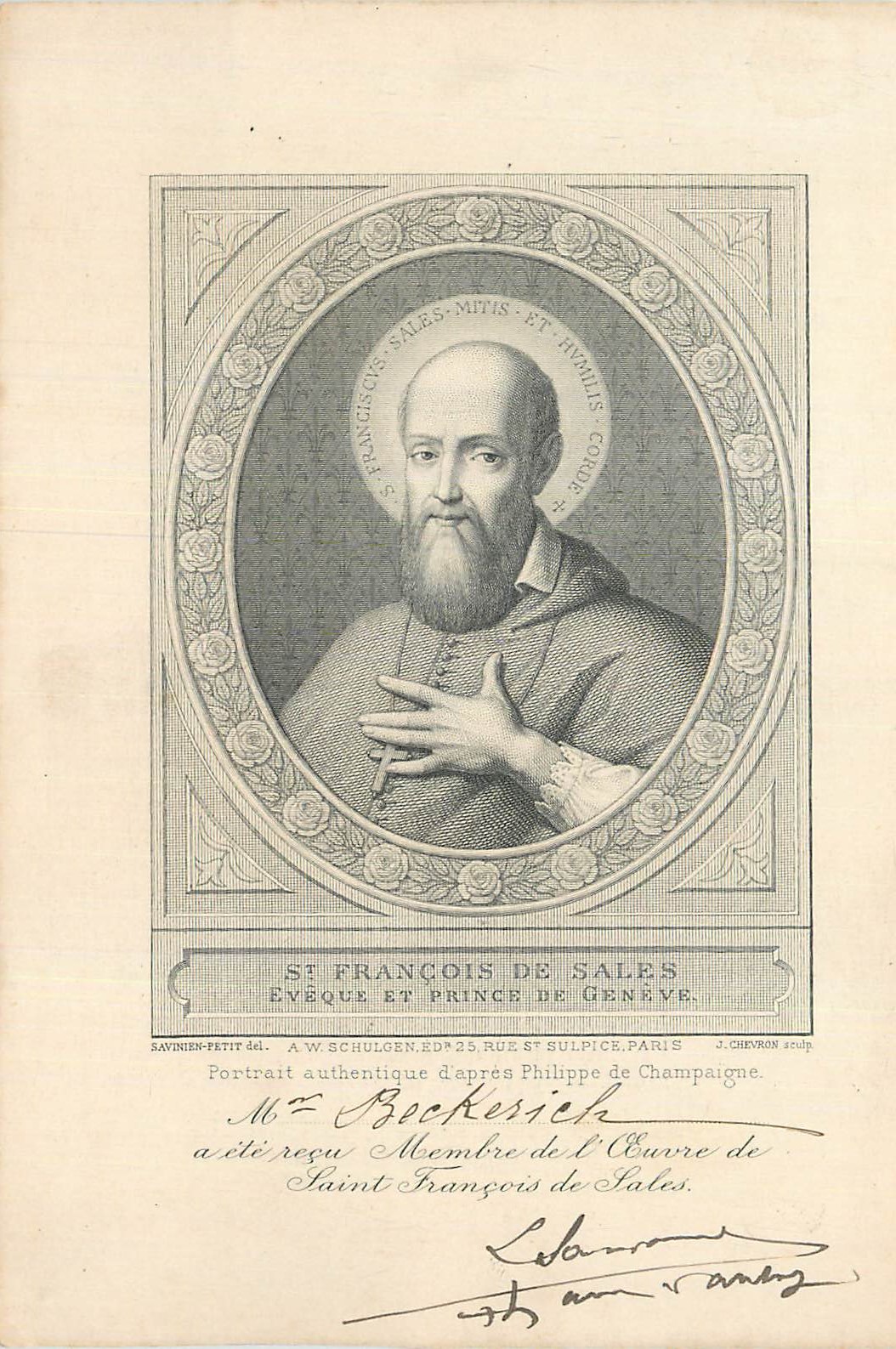 CPA St Francois de Sales Eveque et Prince de Geneve