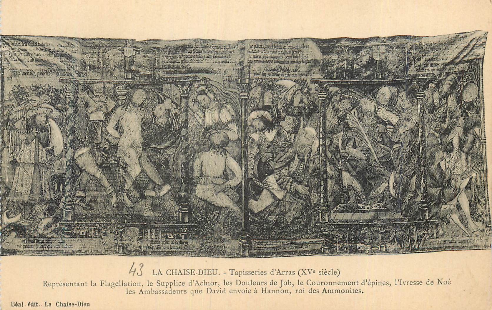 CPA Chaise Dieu Tapisseries d'Arras (XVe Siecle) Representant la Flagellation le Supplice d'Achior