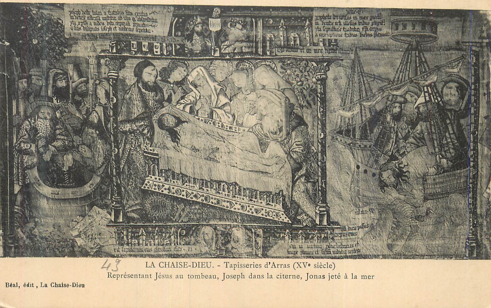 CPA Chaise Dieu Tapisseries d'Arras (XVe Siecle) Representant Jesus au Tombeau Joseph dans la Citerne