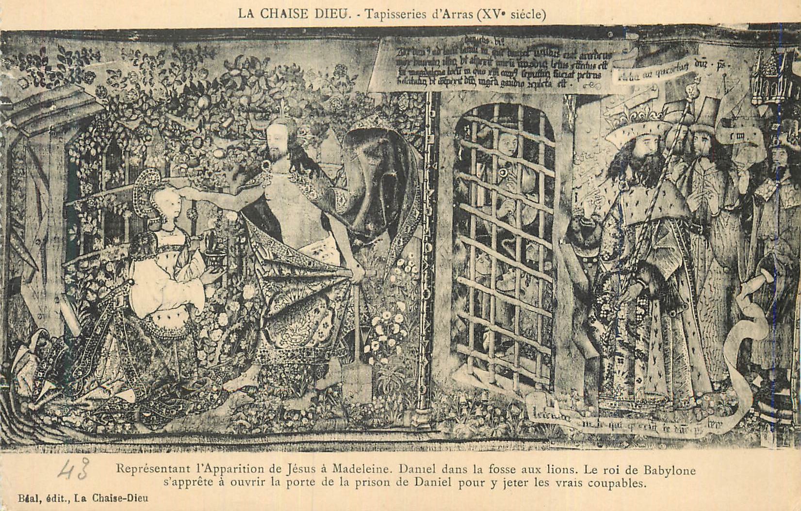 CPA Chaise Dieu Tapisseries d'Arras (XVe Siecle) Representant L'Apparition de Jesus a Madeleine