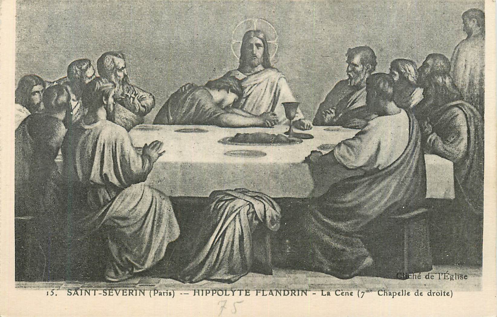 CPA Saint Severin (Paris) Hippolyte Flandrin La cene (7eme Chapelle de Droite)