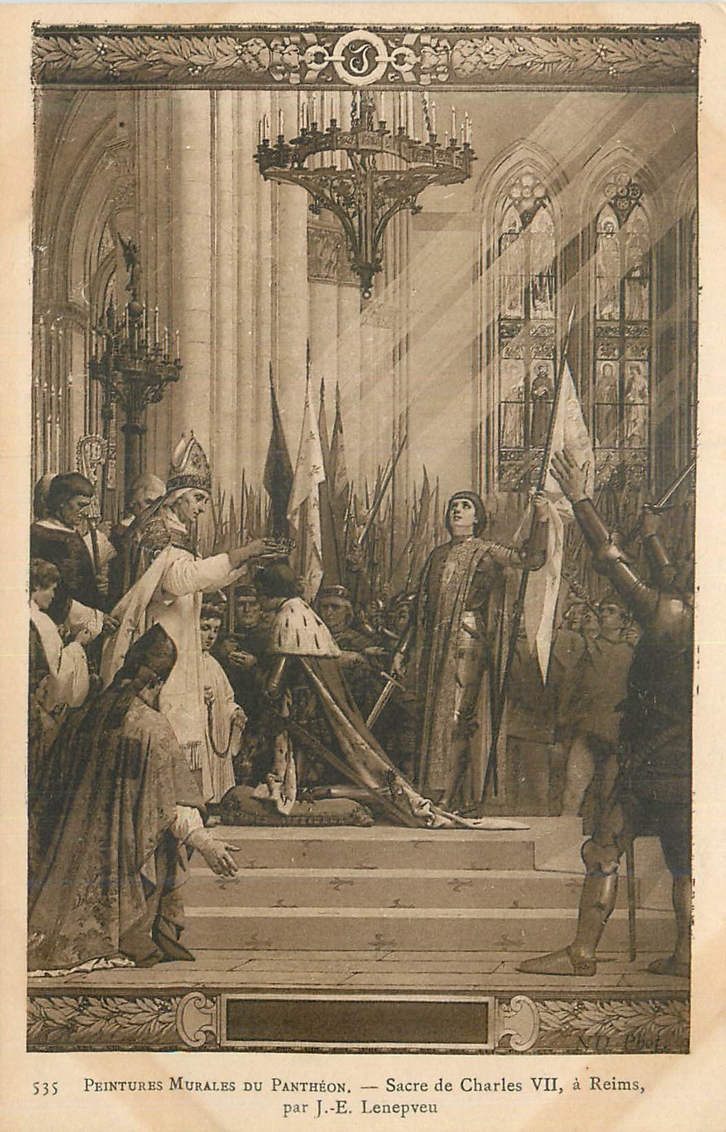 CPA Peintures Murales du Pantheon Sacre de Charles VII a Reims par J E Lenepveu