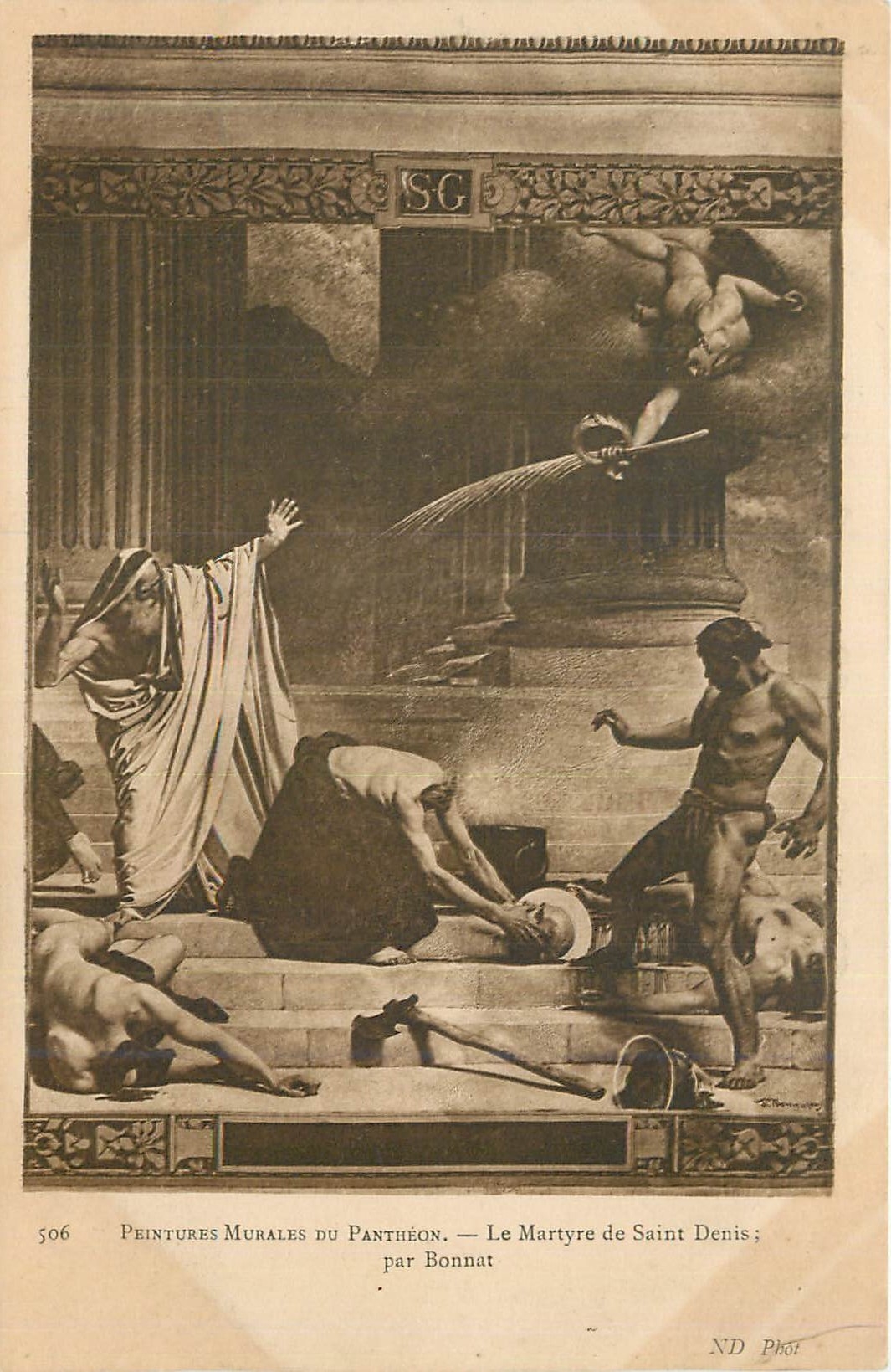 CPA Peintures Murales du Pantheon Le Martyre de Saint Denis par Bonnat