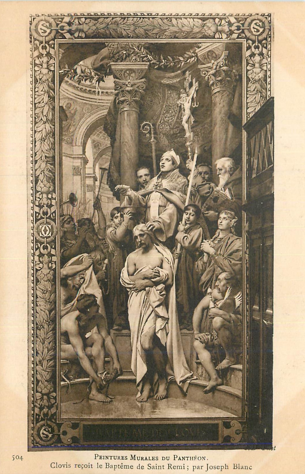 CPA Peintures Murales du Pantheon Clovis Recoit le Bapteme de Saint Remi