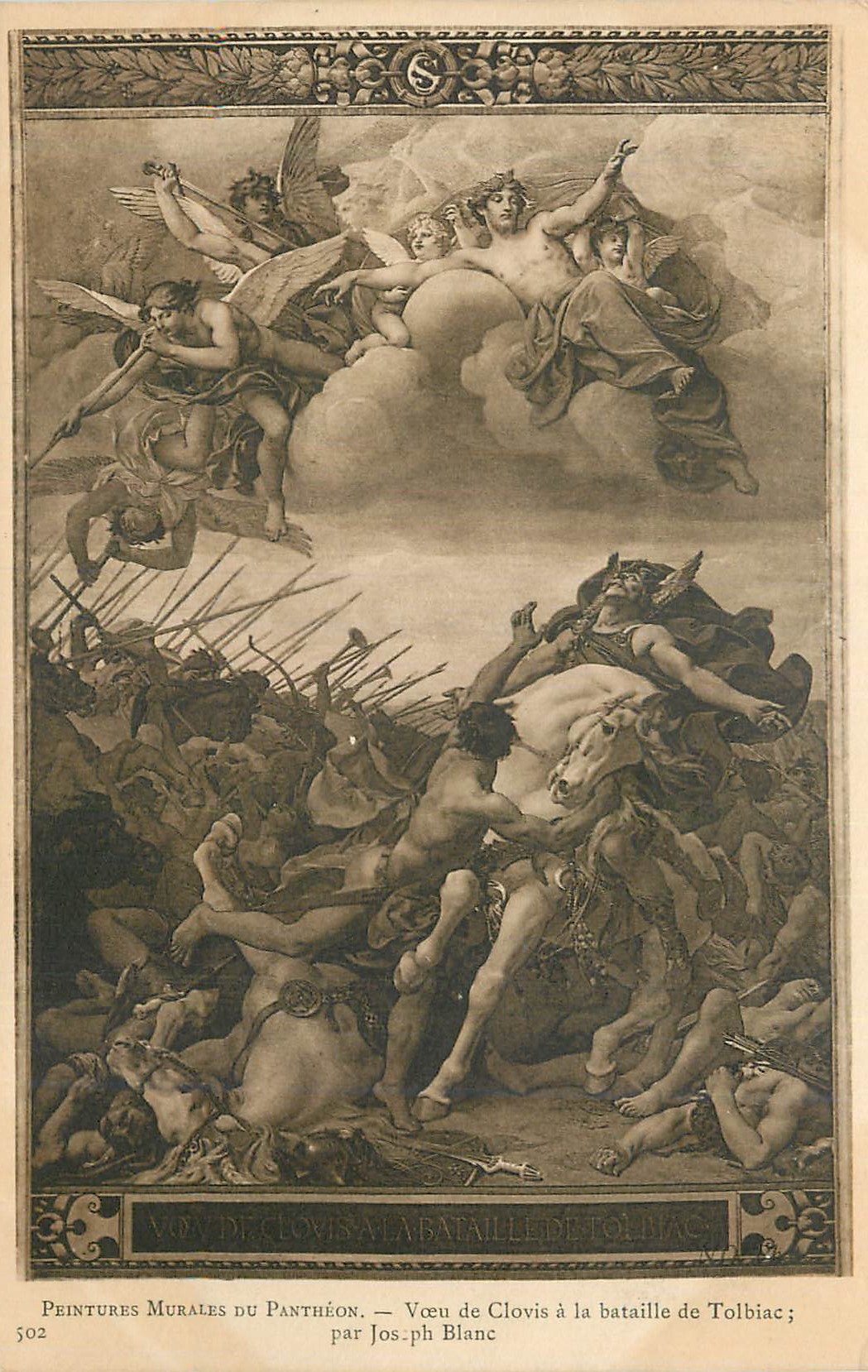 CPA Peintures Murales du Pantheon Voeu a la Bataille de Tolbiac par Joseph Blanc