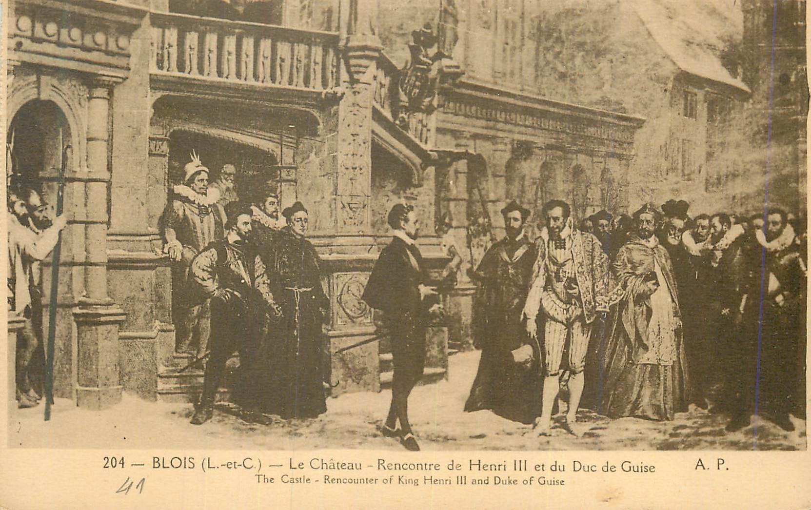 CPA Blois (L et C) Le Chateau Rencontre de Henri III et du Duc de Guise