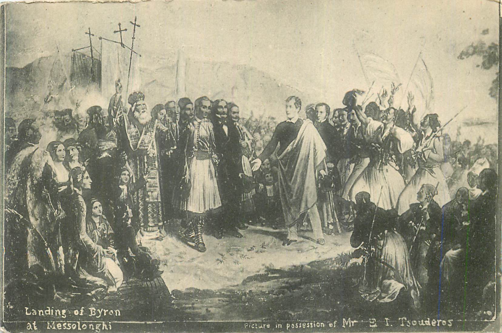 CPA Landing of Byron at Messolonghi