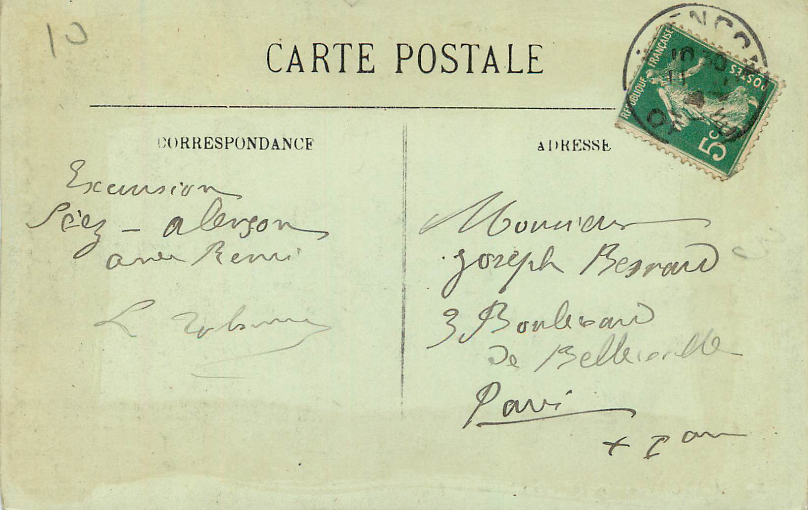 CPA Alencon Les Tours du Chateau — Rückseite