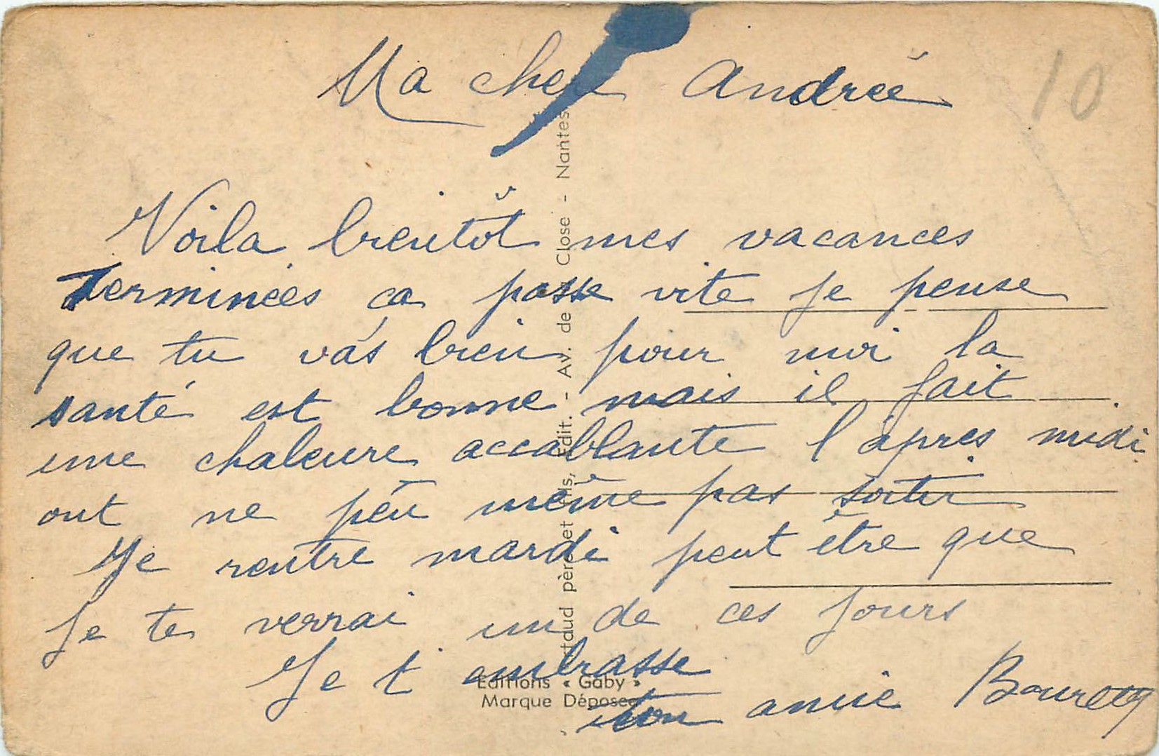 CPA Alencon (Orne) Rue St Blaise Maison Natale de Sainte Therese de l'Enfant Jesus — Rückseite
