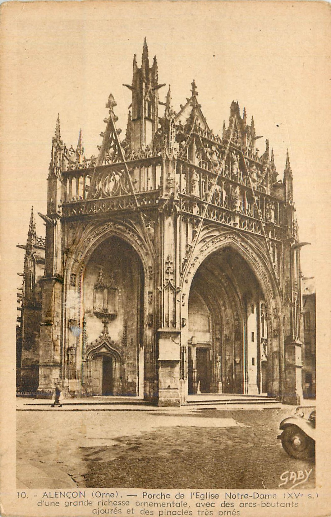 CPA Alencon (Orne) Porche de l'Eglise Notre Dame (XVe S) d'une Grande Richesse Ornementale