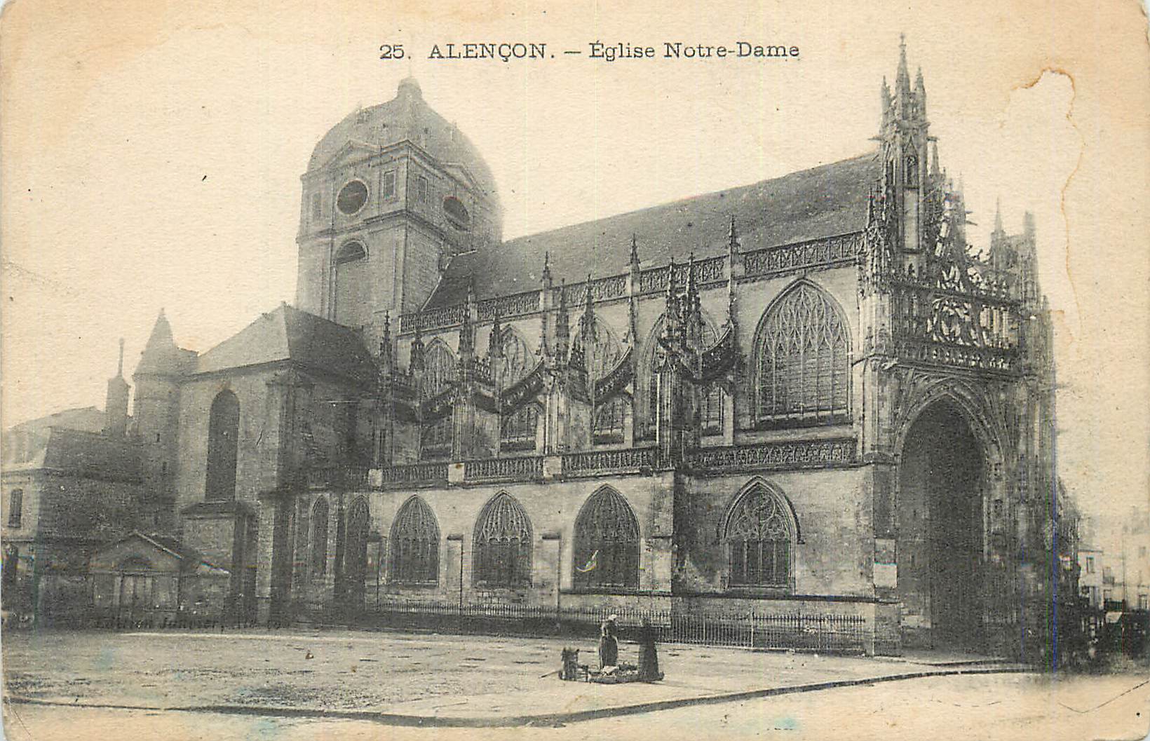 CPA Alencon Eglise Notre Dame