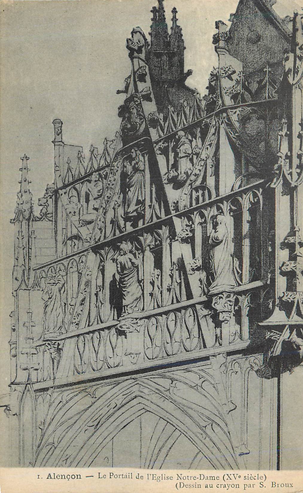 CPA Alencon Le Portail de l'Eglise Notre Dame (XVe Siecle)
